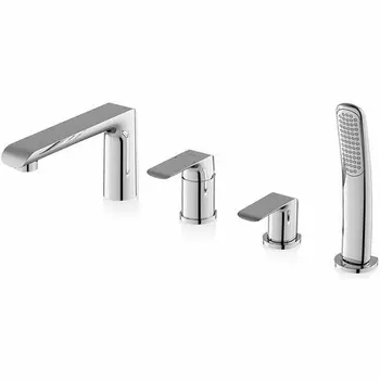 Смеситель Ravak Flat FL врезной каскадный для ванн X070120, хром