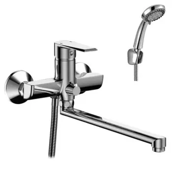 Смеситель Rossinka RS28-33 для ванны универсальный с плоским поворотным изливом