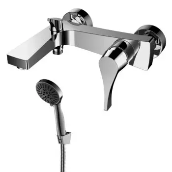 Смеситель Rossinka RS34-31 для ванны с монолитным коротким изливом