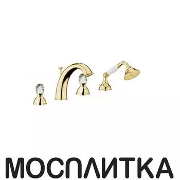 Смеситель Webert Karenina KA730101010 для ванны, на 4 отверстия, золото
