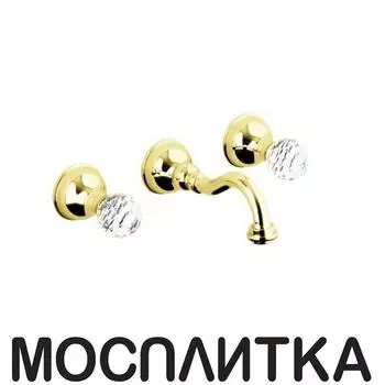 Смеситель Webert Karenina KA750404010 для раковины, на 3 отверстия, настенный, золото