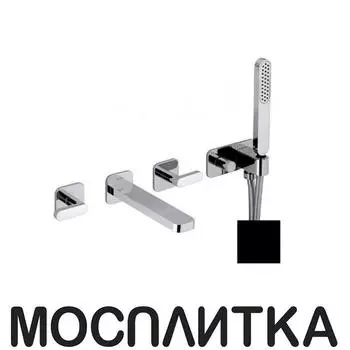 Смеситель Webert Living LV720901560 для ванны настенный, излив 20 см, черный матовый