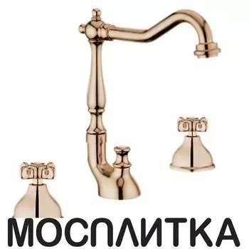 Смеситель Webert Ottocento OT750202065 для раковины, на 3 отверстия, бронза