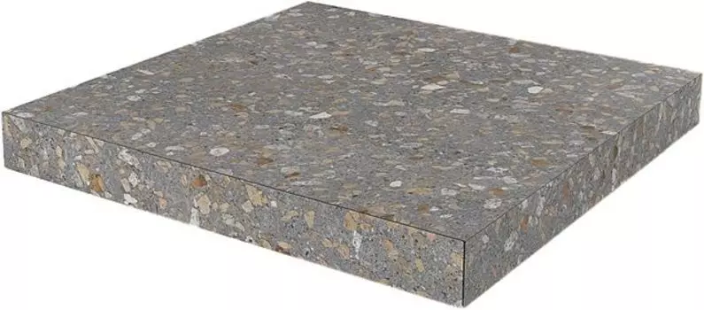 Ступень угловая клееная Терраццо коричневый 33х33