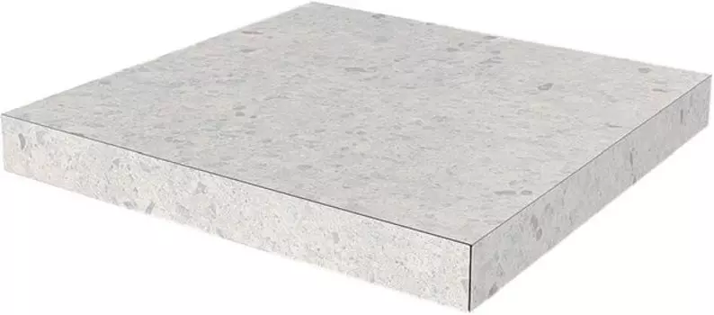 Ступень угловая клееная Терраццо серый светлый 33х33