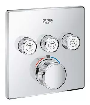 Термостат для ванны с душем Grohe Grohtherm Smartcontrol 29126000 хром глянец, на 3 потребителя