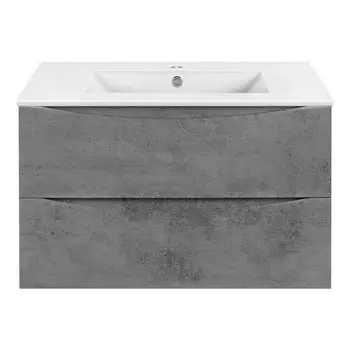 Тумба c раковиной Vincea Mia 800 подвесная, 2 выкатных ящика soft close, Beton, VMC-2MC800BT