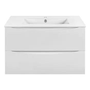 Тумба c раковиной Vincea Mia 800 подвесная, 2 выкатных ящика soft close, G.White, VMC-2MC800GW