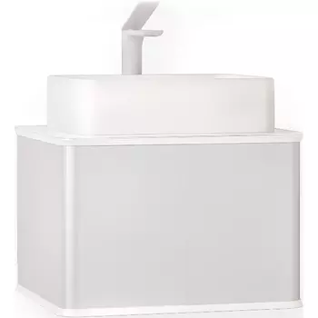 Тумба под раковину Jorno Pastel Pas.01.58/P/GR, 58 см, белая жемчуг