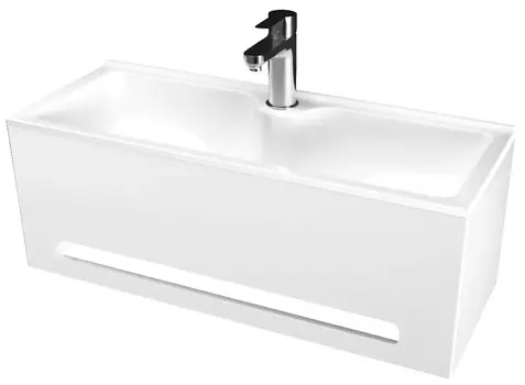 Тумба с раковиной 1Marka Tiny 60 см У84220 глянцевый белый