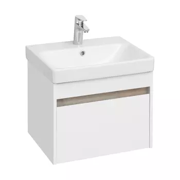 Тумба с раковиной 55 см Aquaton Марти 1A263201MY010, белый / дуб эдгрейн