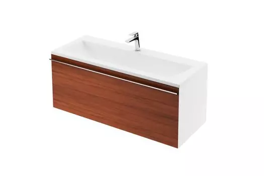 Тумба с раковиной 80 см Ravak Clear X000000758 белый/вишня