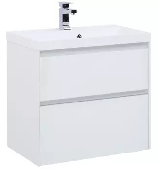 Тумба с раковиной Aquanet Гласс 70 белая