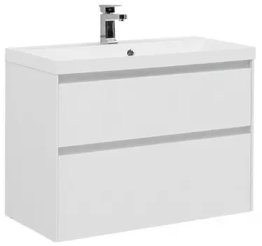 Тумба с раковиной Aquanet Гласс 90 белая