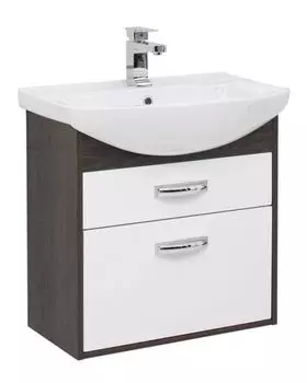 Тумба с раковиной Aquanet Грейс 65 дуб кантербери/белый (2 ящика)