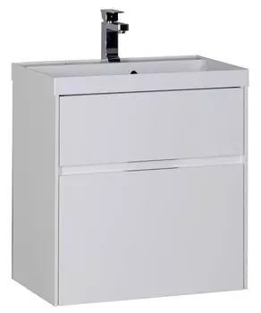 Тумба с раковиной Aquanet Латина 60 2 ящика белая