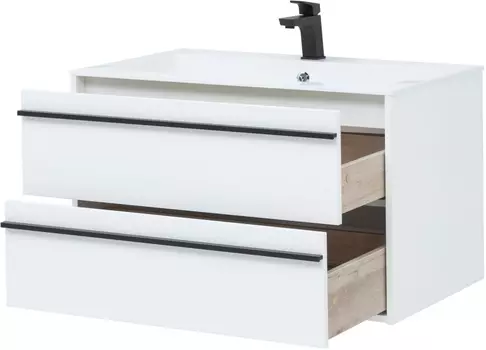 Тумба с раковиной Aquanet Lino 90 см, белая