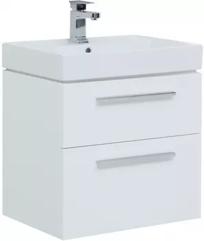 Тумба с раковиной Aquanet Nova 60 см 242279, 2 ящика, белый