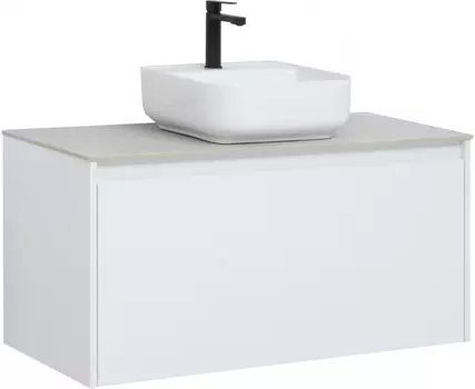 Тумба с раковиной Aquanet Nova Lite 100 белая (1 ящик)