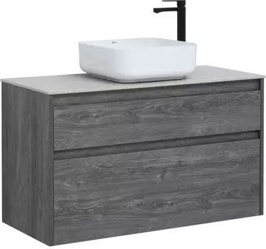Тумба с раковиной Aquanet Nova Lite 100 дуб рошелье (2 ящика)