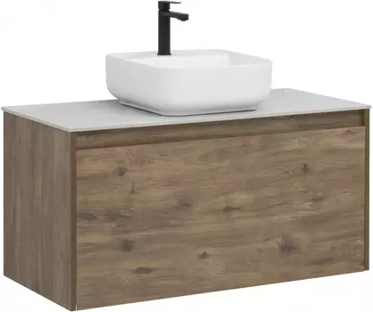 Тумба с раковиной Aquanet Nova Lite 100 дуб рустикальный (1 ящик)