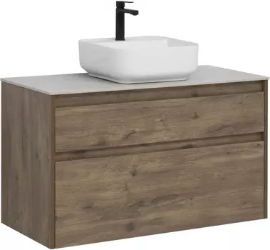 Тумба с раковиной Aquanet Nova Lite 100 дуб рустикальный (2 ящика)