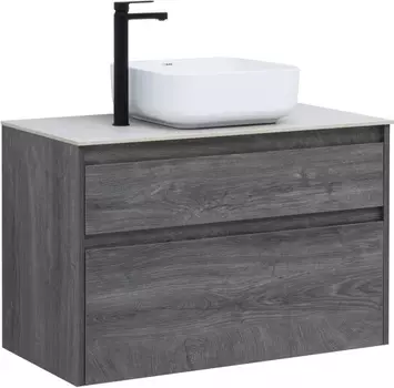 Тумба с раковиной Aquanet Nova Lite 90 дуб рошелье (2 ящика)