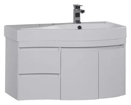 Тумба с раковиной Aquanet Сопрано 2-95 белая R