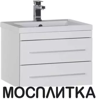 Тумба с раковиной Aquanet Верона 58 подвесная белая