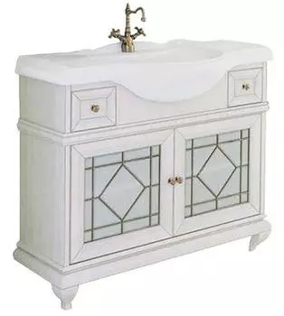 Тумба с раковиной Aquaton Беатриче 105 слоновая кость патина