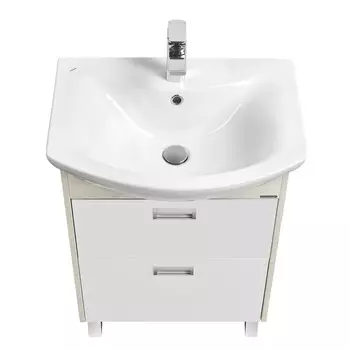 Тумба с раковиной Aquaton Бекка PRO 60 белый, дуб сомерсет 1A196601BAC20