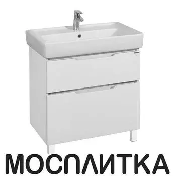 Тумба с раковиной Aquaton Дакота 80 напольная белая/выбеленное дерево