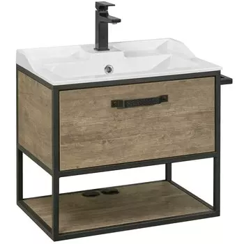 Тумба с раковиной Aquaton Лофт Фабрик 65 подвесная дуб кантри