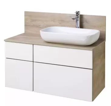 Тумба с раковиной Aquaton Мишель 100 дуб эндгрейн, белый