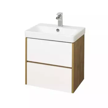 Тумба с раковиной Aquaton Сканди 55 белая, дуб рустикальный 1A251701SDZ90