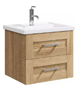 Тумба с раковиной Aqwella Foster 65 бежевая, подвесная