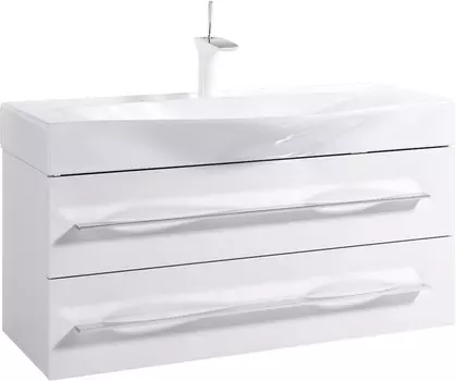 Тумба с раковиной Aqwella Milan 100 см Mil.01.10/2/W, белая