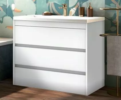 Тумба с раковиной Art&amp;Max Family 100 см FAMILY-1000-3C-PIA-BL белый глянец