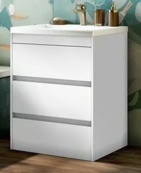 Тумба с раковиной Art&amp;Max Family 60 см FAMILY-580-3C-PIA-BL белый глянец