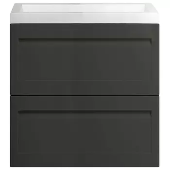 Тумба с раковиной Art&amp;Max Platino 60 см AM-Platino-580-2C-SO-GM серый матовый