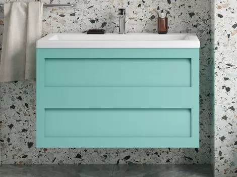 Тумба с раковиной Art&amp;Max Platino 90 см AM-Platino-900-2C-SO-MM светло-зеленый матовый