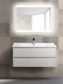 Тумба с раковиной BelBagno Kraft 100 KRAFT-1000-2C-SO-BO белый матовый