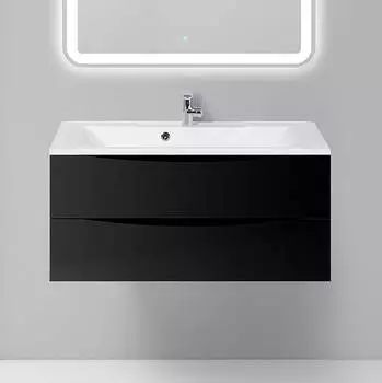 Тумба с раковиной BelBagno MARINO-1000-2C-SO-NL-P nero lucido