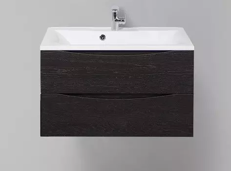 Тумба с раковиной BelBagno Marino MARINO-800-2C-SO-RCA-P, 80 х 45 х 55 см, Rovere Cioccolato Amaro - коричневый темный