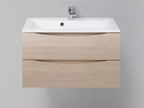 Тумба с раковиной BelBagno Marino MARINO-800-2C-SO-RG-P, 80 х 45 х 55 см, Rovere Grigio - светлое дерево