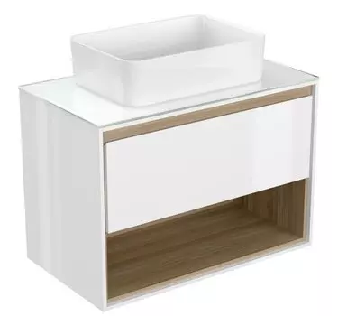 Тумба с раковиной Cersanit Louna 80 со столешницей
