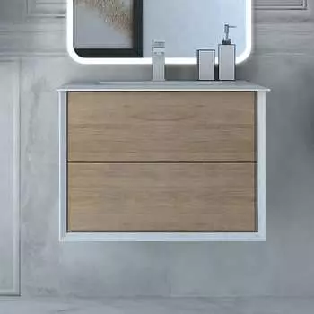 Тумба с раковиной Cezares Bellagio 54716 70 см подвесная, цвет rovere tabacco