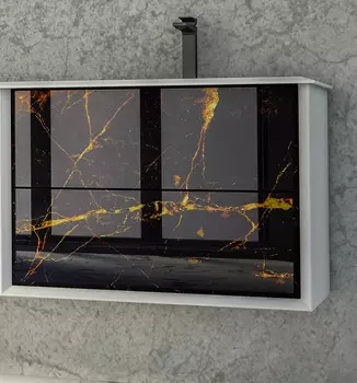 Тумба с раковиной Cezares Bellagio 70 54868 black&amp;gold stone