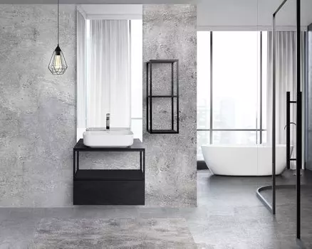 Тумба с раковиной Cezares CADRO-70-1C-SO-NR-BLUM, чёрный