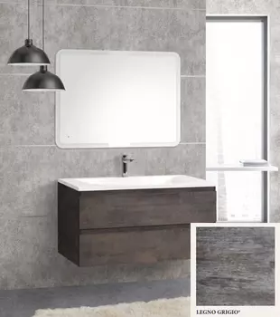 Тумба с раковиной Cezares Molveno 100 см MOLVENO-100-2C-SO-LG legno grigio